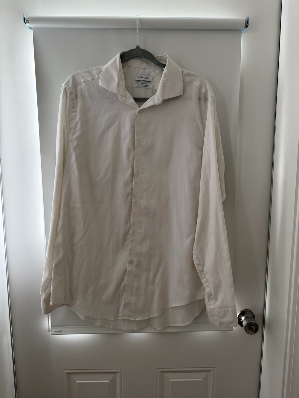 Calvin Klein Men's Off-White Button-Up Dress Shirt